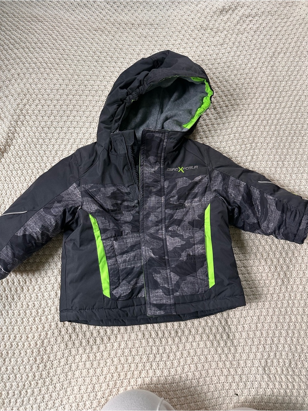 ZeroXposur Boys Black Jacket with Lime Green Accents